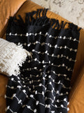 Dii Black Woven Loop Throw