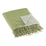 Dii Antique Green & White Waffle Knit Throw