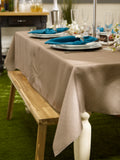 Dii Stone Tonal Lattice Print Outdoor Tablecloth With Zipper 60 Round
