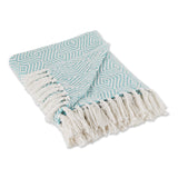 Aqua X-Diamond Geometric Throw