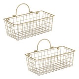 Small Gold Wire Wall Basket Set/2