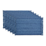 Nautical Blue Variegated Fringe Placemat Set/6
