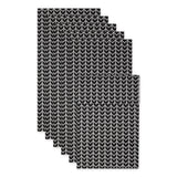 Black Herringbone Print Fridge Liner Set/6