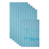 Bright Blue Herringbone Print Fridge Liner Set/6