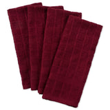Dii Solid Wine Windowpane Terry Dishtowel (Set Of 4)