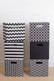 Dii Polyester Cube Stripe Black Square