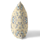 Divine Flowers Broadcloth Indoor Outdoor Blown And Closed Pillow In Yellow