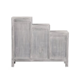Sunset Trading Cottage Three Tiered Shutter Cabinet | Distressed Light Gray