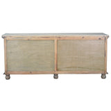 Sunset Trading Cottage 87 Clover Glass Door Credenza | Driftwood Brown Solid Wood Display Cabinet | Fully Assembled Sideboard