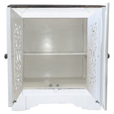 Sunset Trading Cottage Solid Wood Accent Cabinet | Two Doors With Storage | Distressed White/Driftwood Brown | Fully Assembled D