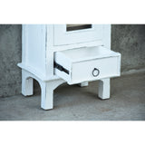 Sunset Trading Cottage One Door End Table | Drawer | Nightstand | Distressed White