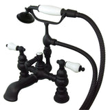 Kingston Brass CC1156T5 Vintage 7Inch Deck Mount Tub Faucet with Hand Shower, Oil Rubbed Bronze