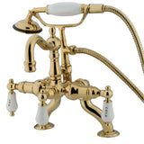 Kingston Brass Cc2009T2 Vintage Clawfoot Tub Faucet With Hand Shower, Polished Brass