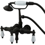 Kingston Brass CC23T5 Vintage 33/8Inch Wall Mount Tub Faucet with Hand Shower, Oil Rubbed Bronze