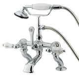 Kingston Brass CC414T1 Vintage 7Inch Deck Mount Tub Faucet with Hand Shower, Polished Chrome