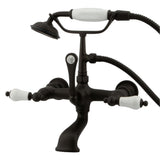Kingston Brass CC553T5 Vintage 7Inch Wall Mount Tub Faucet with Hand Shower, Oil Rubbed Bronze