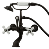 Kingston Brass CC559T5 Vintage 7Inch Wall Mount Tub Faucet with Hand Shower, Oil Rubbed Bronze