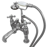 Kingston Brass CC610T1 Vintage 7Inch Deck Mount Tub Faucet with Hand Shower, Polished Chrome