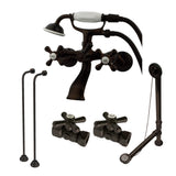 Kingston Brass CCK265ORB Vintage Wall Mount Clawfoot Faucet Package, Oil Rubbed Bronze
