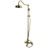 Kingston Brass CCK2662 Vintage Clawfoot Tub Faucet Package with Shower Combo, Polished Brass