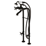 Kingston Brass CCK285K5 Kingston Freestanding Tub Faucet with Supply Line and Stop Valve, Oil Rubbed Bronze