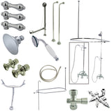 Kingston Brass CCK3141AL Vintage Down Spout Clawfoot Tub Faucet Package, Polished Chrome