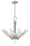 Contemporary 6 Light Chandelier - Finish Silver Leaf
