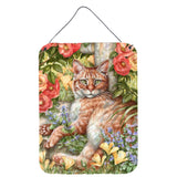Caroline'S Treasures Tabby In The Roses By Debbie Cook Wall Or Door Hanging Prints Cdco0027Ds1216, 16H X 12W, Multicol