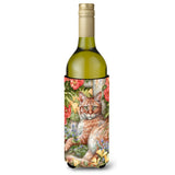 Caroline'S Treasures Cdco0027Literk Tabby In The Roses By Debbie Cook Wine Bottle Beverage Insulator Hugger, 750Ml, Mu