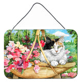 Caroline'S Treasures Cat In Basket Wall Or Door Hanging Prints Cdco0178Ds812, 8Hx12W