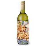 Caroline'S Treasures Yellow Labrador Deck Pups Wine Bottle Koozie Hugger, 750Ml, Multicolor