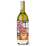 Caroline'S Treasures Cat In Sink By Debbie Cook Wine Bottle Koozie Hugger, 750Ml, Multicolor