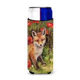Caroline'S Treasures Cdco0226Muk Fox Cub By Debbie Cook Ultra Beverage Insulators For Slim Cans, Multicolor