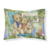 Caroline'S Treasures Springtime Teddy Bears In Flowers Fabric Standard Pillowcase Cdco0306Pillowcase, Multicolor
