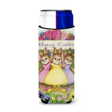 Caroline'S Treasures Cdco0331Muk Three Bunnies Happy Easter Ultra Beverage Insulators For Slim Cans, Multicolor