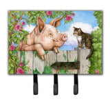 Caroline'S Treasures Pig At The Gate With The Cat Leash Or Key Holder Cdco0349Th68, Triple, Multicolor