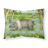 Caroline'S Treasures Pig In Bluebells By Debbie Cook Fabric Standard Pillowcase Cdco0377Pillowcase, Multicolor