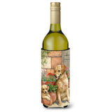 Caroline'S Treasures Father And Son Yellow Labrador Wine Bottle Koozie Hugger, 750Ml, Multicolor
