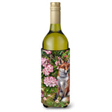 Caroline'S Treasures Cdco0442Literk Fox Waiting In Flowers Wine Bottle Beverage Insulator Hugger, 750Ml, Multicolor