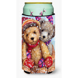 Caroline'S Treasures Cdco0461Tbc Winter Snow Teddy Bears Tall Boy Beverage Insulator Hugger, Multicolor