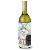 Caroline'S Treasures Cdco0510Literk A Black Cat And A White Cat Wine Bottle Beverage Insulator Hugger, 750Ml, Multicol