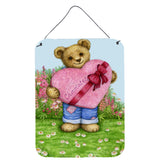 Caroline'S Treasures Valentine Teddy Bear With Chocolates Wall Or Door Hanging Prints Cdco318Ads1216, 16H X 12W, Multi