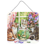 Caroline'S Treasures White Tabby By Debbie Cook Wall Or Door Hanging Prints Cdco325Ads66, 6H X 6W, Multicolor
