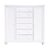 Sunset Trading White Shutter Wood Armoire