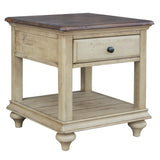 Sunset Trading Shades Of Sand End Table | Drawer | Shelf