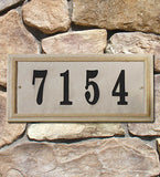 Chesterfield Rectangle Crushed Stone Address Plaque In Sandstone Color