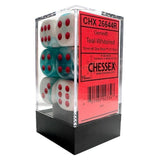 Dnd Dice Set-Chessex D&D Dice-16Mm Gemini White, Teal, And Red Plastic Polyhedral Dice Set-Dungeons And Dragons Dice Includes 12