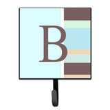 Caroline'S Treasures Cj1003-Bsh4 Letter B Initial Monogram-Blue Stripes Leash Holder Or Key Hook, Small, Multicolor