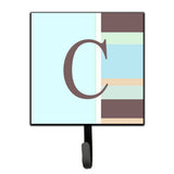 Caroline'S Treasures Cj1003-Csh4 Letter C Initial Monogram-Blue Stripes Leash Holder Or Key Hook, Small, Multicolor