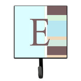 Caroline'S Treasures Cj1003-Esh4 Letter E Initial Monogram-Blue Stripes Leash Holder Or Key Hook, Small, Multicolor